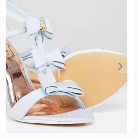 Ted Baker Appolini Light Blue Bow Heeled Sandals size 39 / 8 nwt - Picture 5 of 11